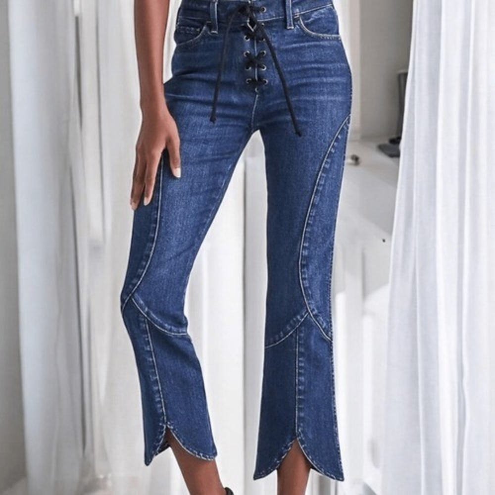 Lucky Brand | Lace Up Bridgette Crop Flare Jean In Tigris Size 4 / 27 NWT